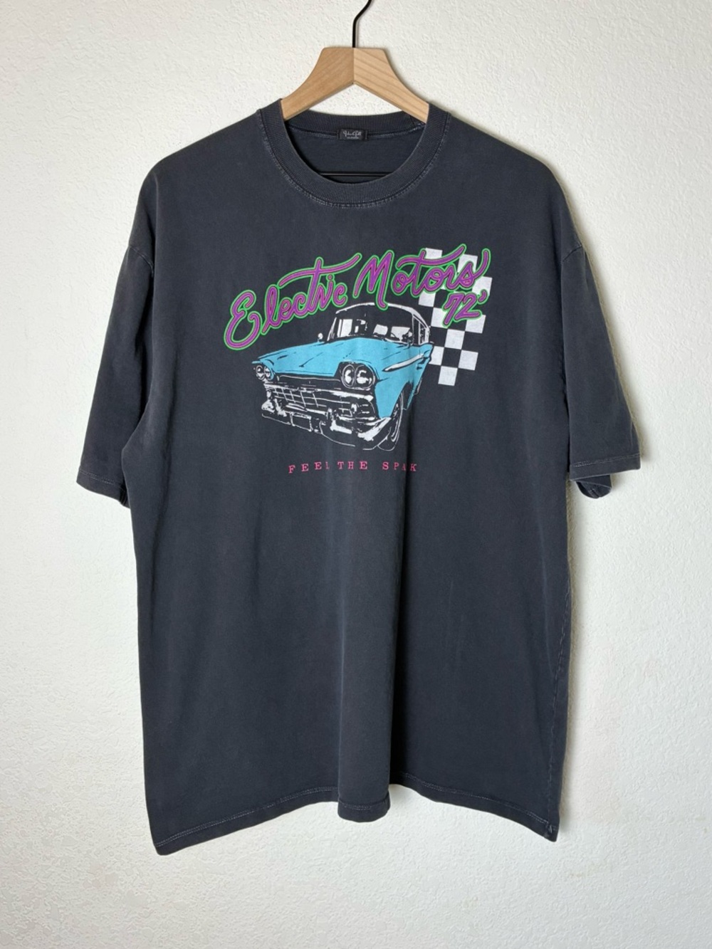 John Galt One Size Shirt Oversized Electric Motors '72 Feel The Spark Cotton